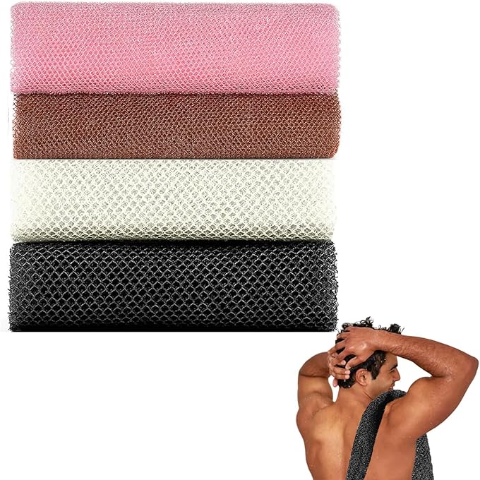 CocCCoon 4PCS African Net Sponge Beauty Skin Wash Towel African Wash Net Back Scrubber African Net for Daily Use African Wash Cloth Net Exfoliating Back Scrubber for Body African Exfoliating Net - Image 1